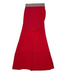 Stem Maxi Skirt Womens Size‎ S Small Solid All Pink Gray Stretch Waistband Long